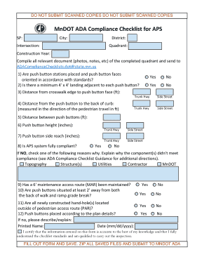 MnDOT ADA Compliance Checklist for APS