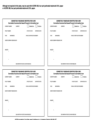 Connecticut Insurance Identification Card