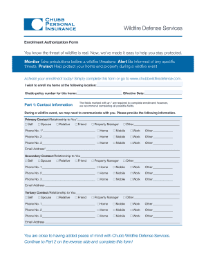 Wildfire Defense Services Enrollment Authorization Form