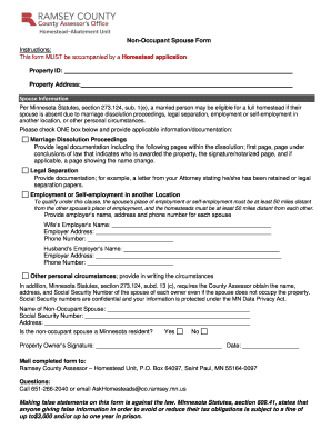 Non-Occupant Spouse Homestead Abatement Form