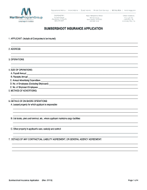 Bumbershoot Insurance Application