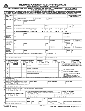 Delaware Basic Property Insurance Application