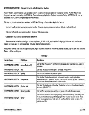 Oregon Personal Auto Application Form