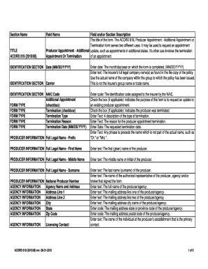 ACORD 819 Producer Appointment Form