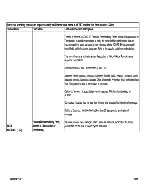 ACORD 57 Financial Responsibility Form