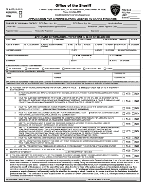Pennsylvania License to Carry Firearms Application