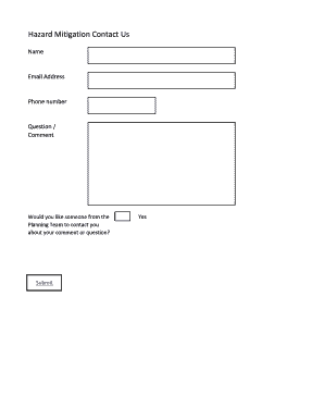 Hazard Mitigation Contact Form