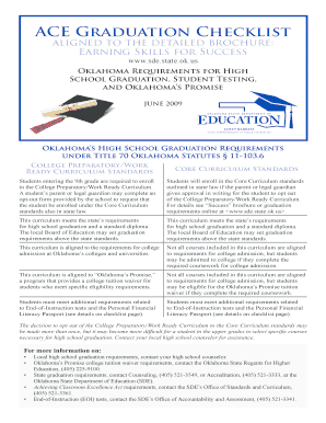 Oklahoma High School Graduation Checklist