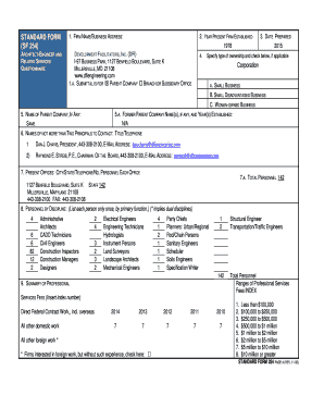Standard Form 254 Questionnaire