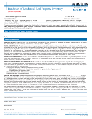 Texas Residential Real Property Inventory Tax Form 50-143