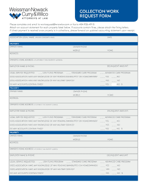 Collection Work Request Form