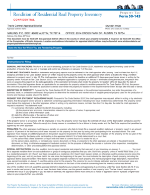 Texas Residential Real Property Inventory Rendition Form