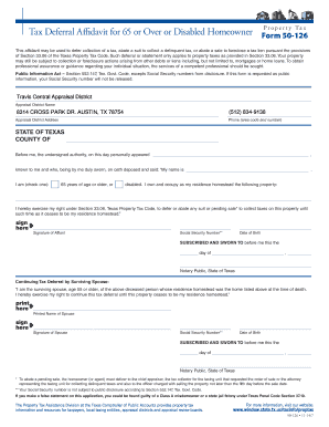 Texas Property Tax Deferral Affidavit