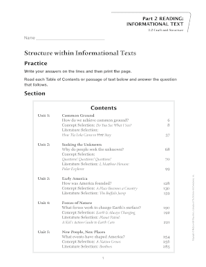 Reading Informational Text Worksheet