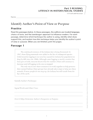 Literacy in History/Social Studies Worksheet