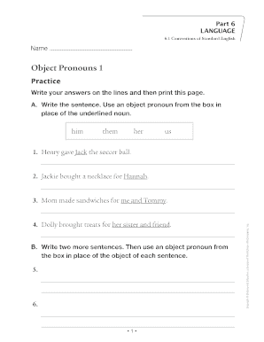 Object Pronouns Practice Worksheet