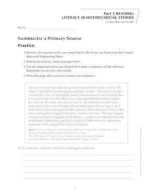 Reading Literacy Practice Worksheet