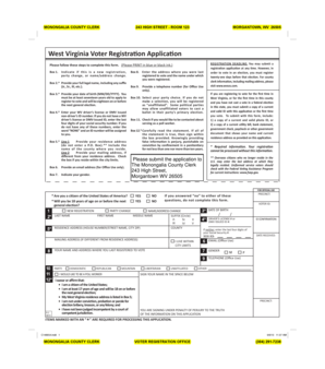 West Virginia Voter Registration Application