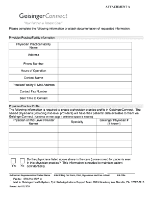 Physician Practice Profile Form