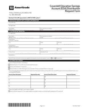 Coverdell ESA Distribution Request Form