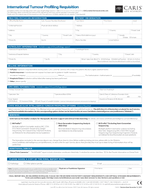 International Tumour Profiling Requisition Form
