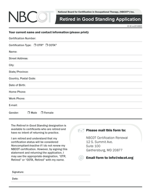 Retired in Good Standing Application