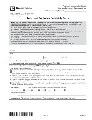Amerivest Portfolios Suitability Form