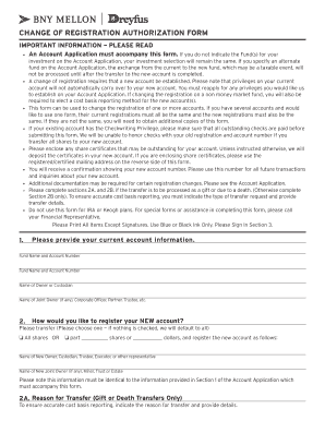 Change of Registration Authorization Form
