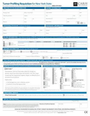 Tumor Profiling Requisition for New York State