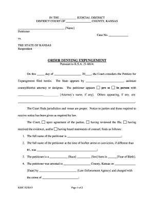 Order Denying Expungement