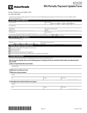 IRA Periodic Payment Update Form