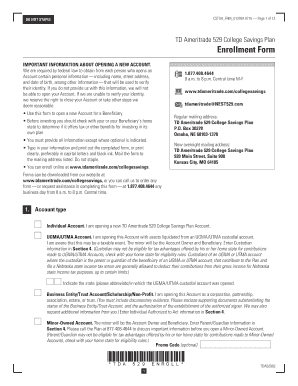 TD Ameritrade 529 College Savings Plan Enrollment Form