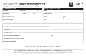 Caris Target Now Specimen Notification Form