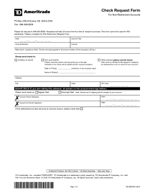 Check Request Form for Non-Retirement Accounts