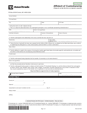 Affidavit of Custodianship