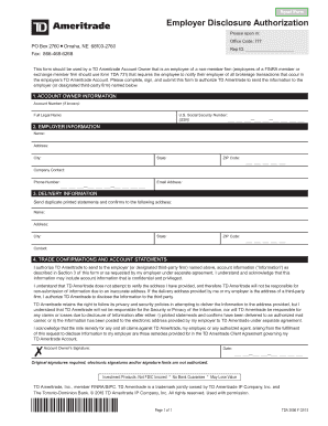 TD Ameritrade Employer Disclosure Authorization