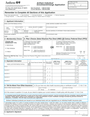 Anthem Health Enrollment Application