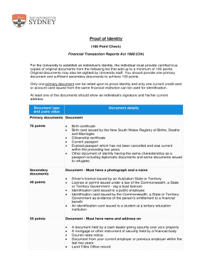 Proof of Identity Form