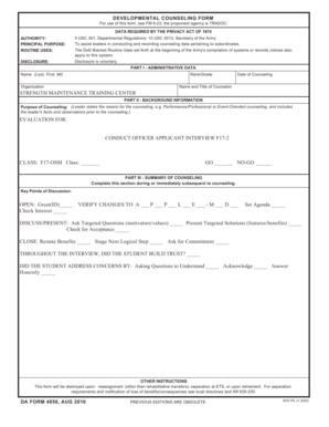 Developmental Counseling Form