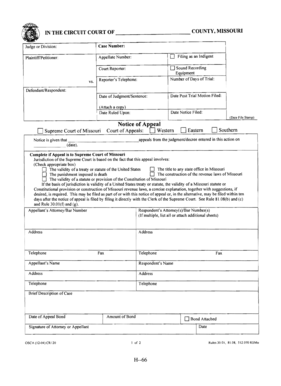 Missouri Notice of Appeal