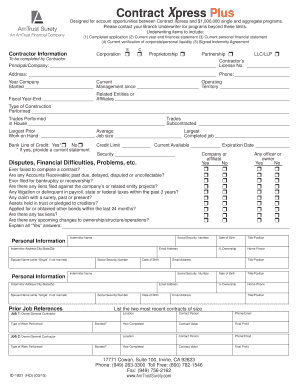 Contractor Surety Bond Application