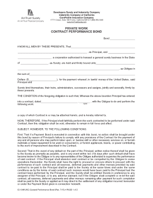 Contract Performance Bond