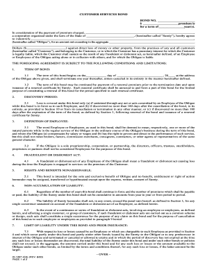 Customer Services Bond
