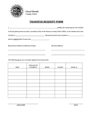 Pistol Permit Transfer Request Form