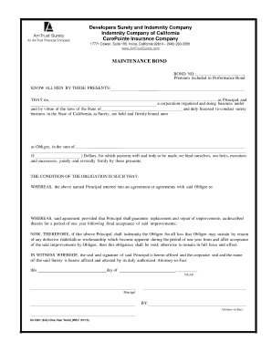 California Maintenance Bond