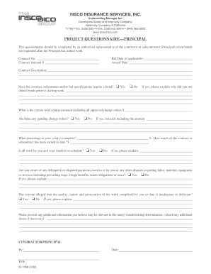 Project Questionnaire Principal