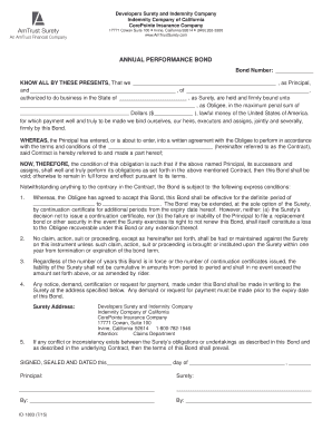 Annual Performance Bond