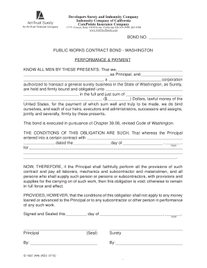 Public Works Contract Bond - Washington