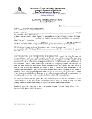 Colorado Labor and Material Payment Bond