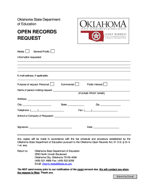 Oklahoma Open Records Request Form